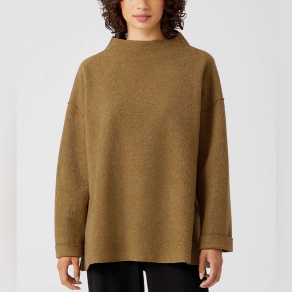 Eileen Fisher Lightweight Boiled Wool Sweater - Picture 2 of 13